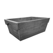 DREVENÝ DRŽIAK NA KVETY S OKRAJOM, SIVÝ