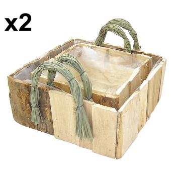 SÚPRAVA KANVÍC NA KÁVU Z LIPOVÉHO DREVA S VÝLEVKOU, 2 KUSY, OBDĹŽNIKOVÁ