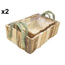 SÚPRAVA KANVÍC NA KÁVU Z LIPOVÉHO DREVA S VÝLEVKOU, 2 KUSY, TVAR TEHLY