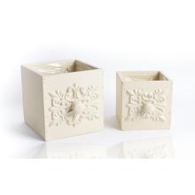 SÚPRAVA DREVENÝCH ZÁSUVIEK, 2 KUSY, KVETINA, KRÉMOVÁ