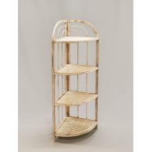 BAMBUSOVÁ ROHOVÁ POLICA, 4 KUSY, PÁLENÁ