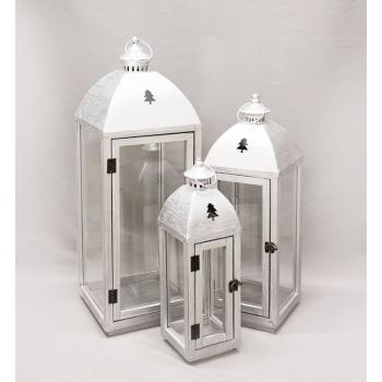 DREVENÁ, KOVOVÁ SÚPRAVA LÁMP, 3 KUSY, BOROVICOVÉ DREVO, STAROŽITNÉ STRIEBRO