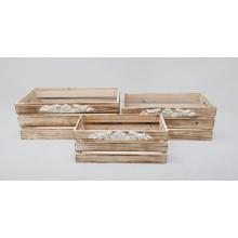 SADA DREVENÝCH DEBNIČIEK, 3 KUSY, PÁLENÁ