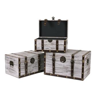 CESTOVNÝ KUFOR Z BOROVICE 3 KUSY SIVÝ