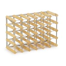 DREVENÝ STOJAN NA VÍNO 30 PRIEHRADIEK, SVETLÝ DUB