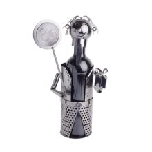 KOVOVÝ STOJAN NA VÍNO, S TANIEROM NA 60 NARODENÍN