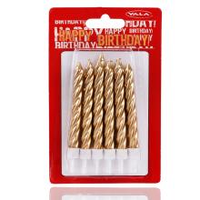 NARODENINOVÁ SVIEČKA, 12 KUSOV, ZLATÁ