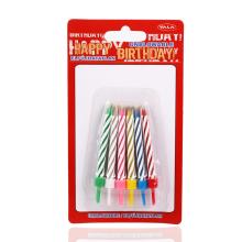 NARODENINOVÁ SVIEČKA, 12 SVIEČOK, 12 KUSOV, PRUHOVANÉ