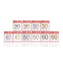 NARODENINOVÁ SVIEČKA MIX 20-60 STRIEBORNÁ/ZLATÁ