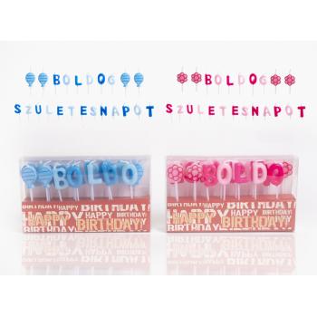 SVIEČKA NA ŠŤASTNÉ NARODENINY MODRÁ/RUŽOVÁ