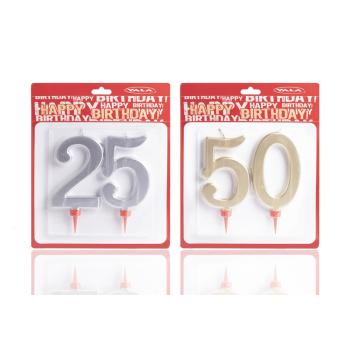 SVADOBNÁ SVIEČKA 25 STRIEBORNÝCH + 50 ZLATÝCH