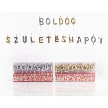 SVIEČKA "BOLDOG SZÜLETÉSNAPOT" STRIEBORNÁ/ZLATÁ