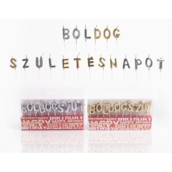 SVIEČKA "BOLDOG SZÜLETÉSNAPOT" STRIEBORNÁ/ZLATÁ