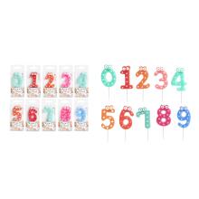 NARODENINOVÁ SVIEČKA, ČÍSLA, OČI, BODKY, ZMIEŠANÉ FARBY