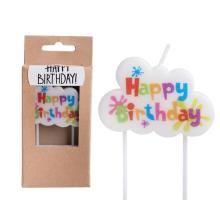 NARODENINOVÁ SVIEČKA, OBLAK, "HAPPY BITRHDAY", FARBA