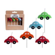 NARODENINOVÁ SADA SVIEČOK, 5 KUSOV, AUTO, FAREBNÉ