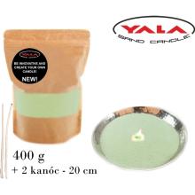 PIESKOVÁ SVIEČKA S 2 KNÔTMI SVETLOZELENÁ