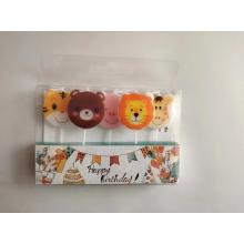 NARODENINOVÁ SVIEČKA, SADA 5 KUSOV, HLAVY ZVIERAT ZO ZOO