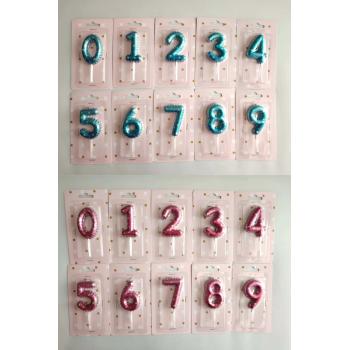 ČÍSLA NARODENINOVEJ SVIEČKY, LAKOVANÉ, 0-9, MODRÉ A RUŽOVÉ