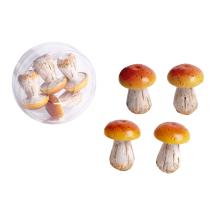 POLYRESINOVÉ HUBY, SADA 4 KUSOV, V OKRÚHLEJ ŠKATUĽKE, SVETLOHNEDÉ