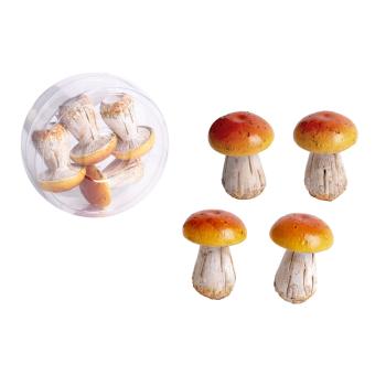 POLYRESINOVÉ HUBY, SADA 4 KUSOV, V OKRÚHLEJ ŠKATUĽKE, SVETLOHNEDÉ