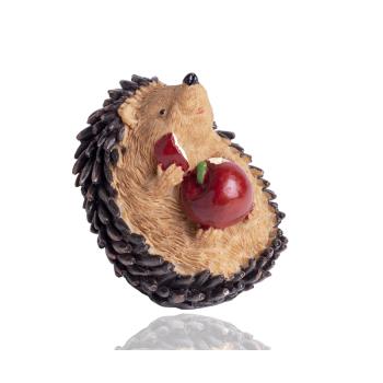 POLYRESINOVÝ JEŽKO, S JABLKOM, HNEDÝ