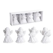 POLYRESINOVÝ ANJELSKÝ SET, 4 KUSY, V SUKNI, BIELY, V KRABICI