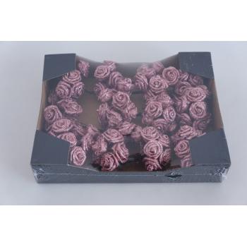 PENOVÁ HLAVA RUŽE 120 KUSOV TRBLIETAVÁ RUŽOVÁ