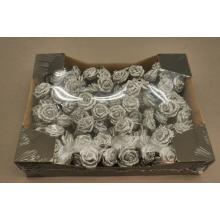 PENOVÁ RUŽA HLAVA 120 KUSOV LESKLÁ STRIEBORNÁ
