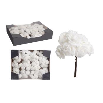 PENOVÁ RUŽA HLAVA 120 KUSOV TRBLIETAVÁ SNEHOVÁ