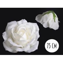 UMELÝ KVET, HLAVA RUŽE, OBRIE, BIELA