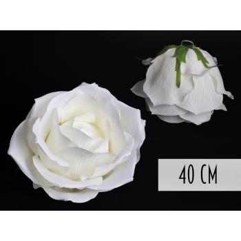 UMELÝ KVET, HLAVA RUŽE, OBRIE, BIELA