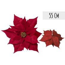 UMELÉ KVETY POINSETTIA HLAVA, OBRIE, ČERVENÉ