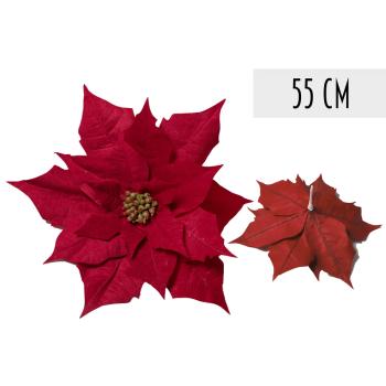 UMELÉ KVETY POINSETTIA HLAVA, OBRIE, ČERVENÉ