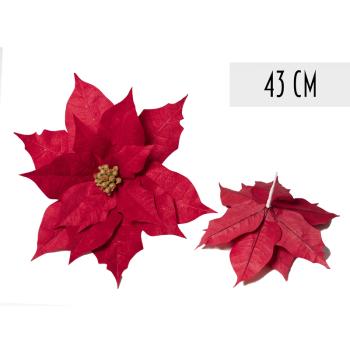 UMELÉ KVETY POINSETTIA HLAVA, OBRIE, ČERVENÉ
