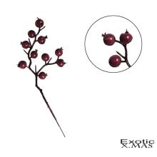DEKOR UMELÉ KVETY, 10 BOBUĽOVITÝCH VETVIČIEK, BORDOVÁ