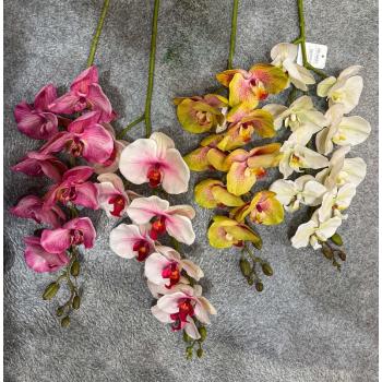 UMELÝ KVET, ORCHIDEA, ELASTICKÝ, 9 HLÁV KVETOV