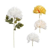 UMELÁ KVETINA CHRYZANTÉMA, 1 HLAVA KVETU, 3 LISTY