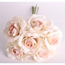 KYTICA UMELÝCH KVETOV ŠÍPOVÁ RUŽA, 6 HLÁVOK, SVETLO RUŽOVÁ