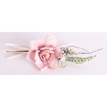 UMELÁ KVETINOVÁ RUŽA SO ZBEROM VINIČA, BLEDO FIALOVÁ