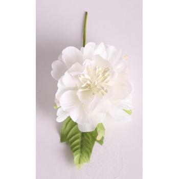 UMELÝ KVET LISIANTHUS S NATRHANÝMI LISTAMI, BIELY