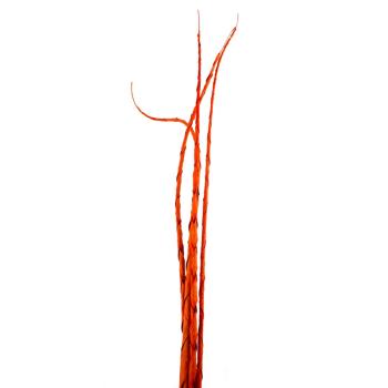 DEKOR TROPICKÝ LIST, ŠPIRÁLA, 4 KUSY, ČERVENÁ
