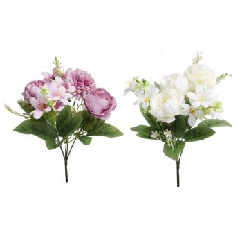 KYTICA UMELÝCH KVETOV RUŽÍ S CHRYZANTÉMOU, 5 HLÁV KVETOV