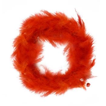 DEKOR PEROVÝ VENIEC S PERLAMI, ČERVENÝ