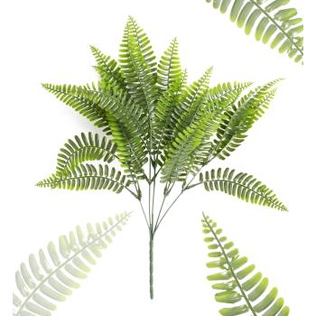 UMELÁ KVETINOVÁ KYTICA PAPRADIE, 5 VETVIČIEK, ZELENÁ