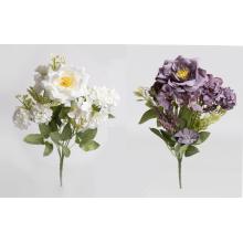 KYTICA UMELÝCH KVETOV HORTENZIE, ZMIEŠANÉ, 5 VETVIČIEK