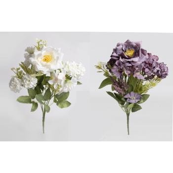 KYTICA UMELÝCH KVETOV HORTENZIE, ZMIEŠANÉ, 5 VETVIČIEK