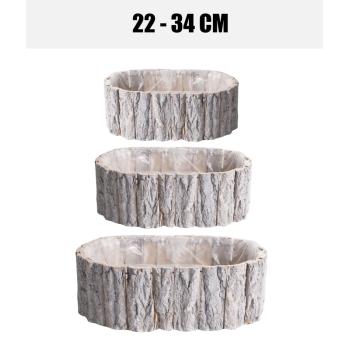 SÚPRAVA 3 KS NÁDOB NA KÔRU, OVÁLNA, BIELA