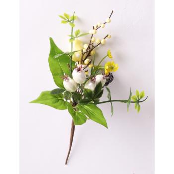 UMELÝ KVET S VAJÍČKOM, BOBUĽOU A ŠIŠKOU, ŽLTÝ