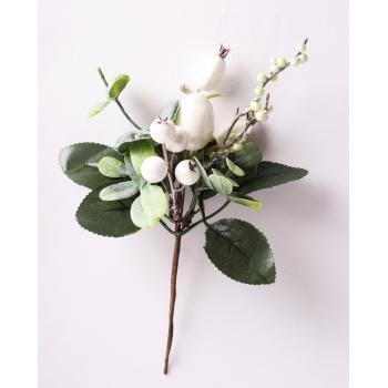 UMELÝ KVET S VAJÍČKOM, BOBUĽOU A ŠIŠKOU, BIELY